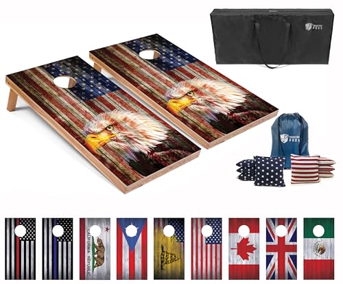 Tailgating Pros Regulation Cornhole Boards Set with 8 Bean Bags & Carrying Case