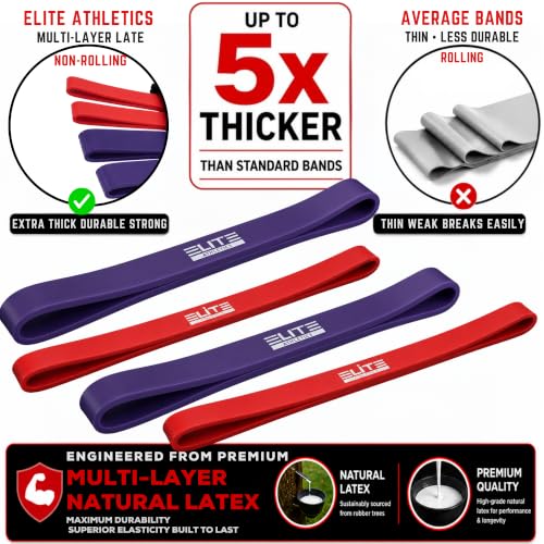 Heavy Thick Resistance Bands Set of 4 - Glute Activation & Strength Training