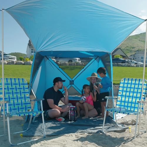 Night Cat Pop-Up Beach Tent with Canopy & UV Protection for 3-4 People