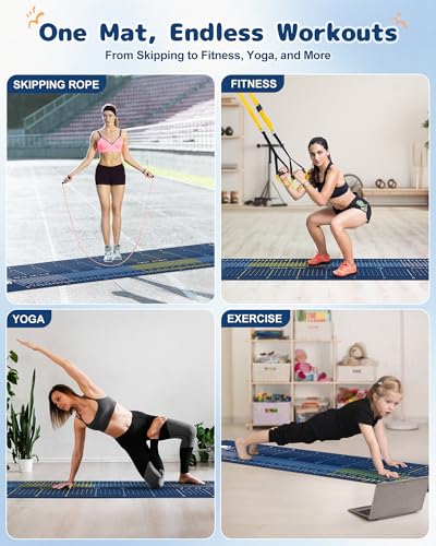 Broad Jump Mat with Feet & CM Marks for Home Exercise & PE Training