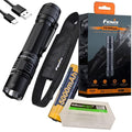 LED Tactical Flashlight with USB Rechargeable Battery & Carry Case Bundle