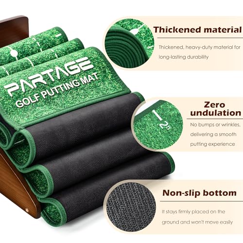 Extra Large Indoor Golf Putting Green Mat with Ball Return - Practice & Improve Accuracy