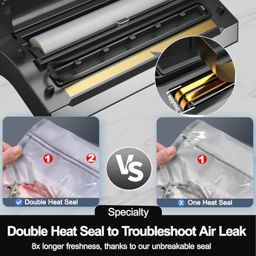 LIWUNON Stainless Steel Vacuum Sealer for Food - Automatic & Heavy Duty