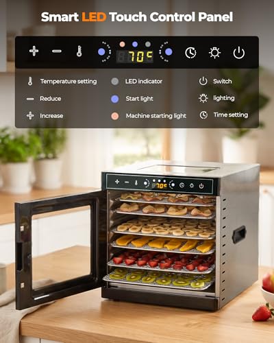 Food Dehydrator Machine 700W with 8 Trays & Visual Window - Dry Fruits, Meat, Herbs