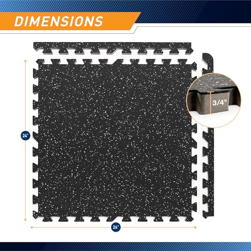 Multi Color Interlocking Rubber & EVA Foam Gym Floor Mat - 16 Sq Ft