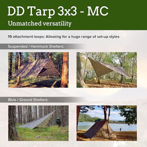 3x3 Waterproof Tarp for Camping and Outdoor Use - Lightweight & Stormproof