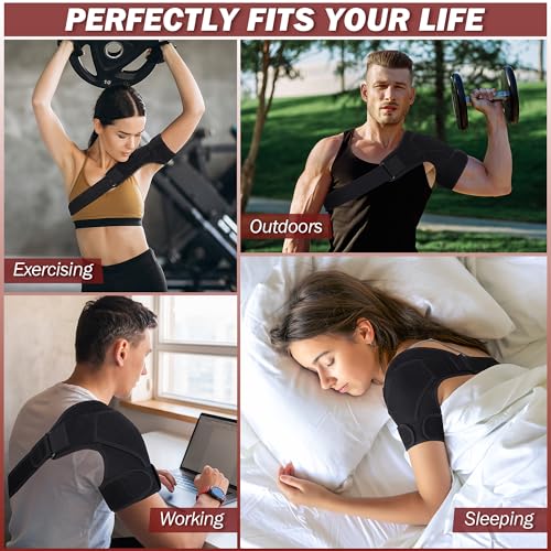 Shoulder Brace for Women Men, Rotator Cuff Support Brace - Black M