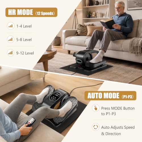 Low Impact Under Desk Elliptical for Seniors - Quiet Leg Exerciser, Portable Cardio Machine