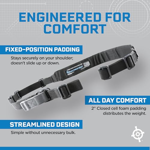 Blue Force Gear Vickers Padded Sling with 2” Comfort Foam Pad - Black