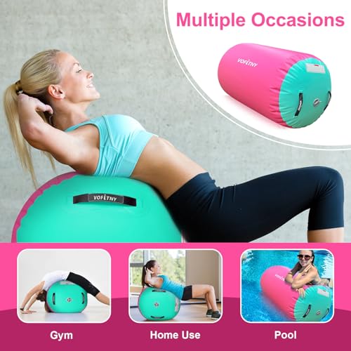 VOFiTNY Pink & Mint Air Barrel Tumbling Gymnastics Trainer 4ft x 2.5ft