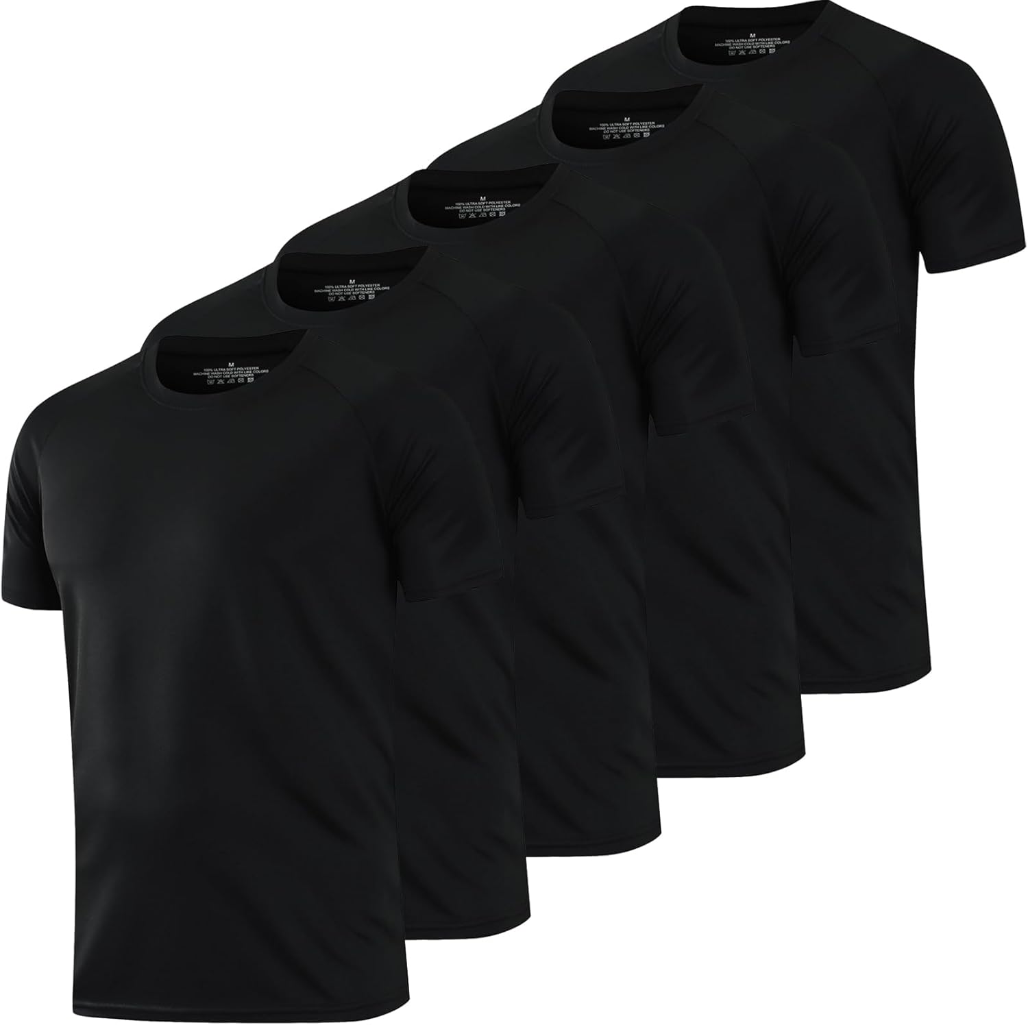 Skiennix Running Shirts for Men - Breathable Dry Fit Athletic Tops | 1/5 Pack Cool Workout Tees