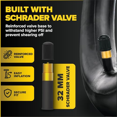 24 Inch x 4.0 Fat Tire Inner Tube - Compatible with Mountain & Gravel Bikes - 20x4.0, 26x4.0, 16x4.0/3.0 - Schrader Valve