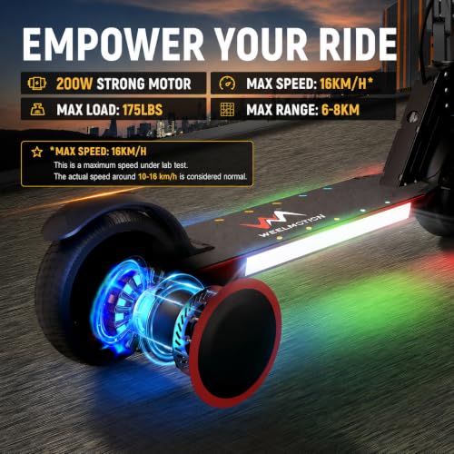 Kids Electric Scooter Black with Bright LED Lights & Dual Brakes - 150W