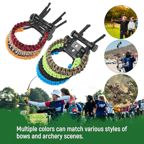 Adjustable Compound Bow Wrist Sling - Green Camouflage