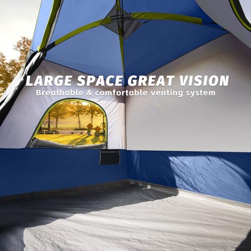 UNP Dark Blue 4-Person Camping Tent - Portable Waterproof Cabin with Easy Setup