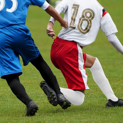 White Over Knee Baseball & Soccer Socks for Boys and Men - Large