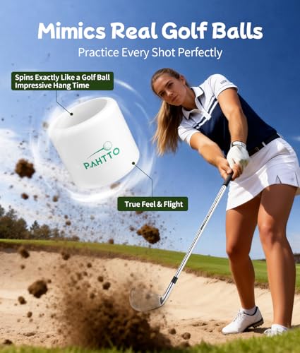 Practice Golf Balls 12 Pack - Realistic Feel & Limited Flight Distance - 4 Color Options