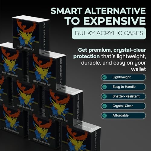 10 Pack ETB Protector Cases for Standard Size Elite Trainer Boxes - Clear Plastic Storage