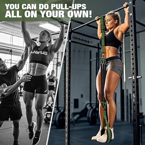 Pull Up Assistance Resistance Bands Set - Army Green, 220 lbs Support