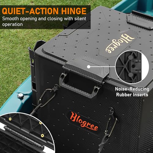 Kayak Fishing Crate with 4 Rod Holders - 13x13x13 Inch, Durable Storage Container