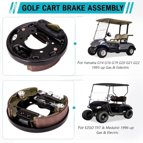 Golf Cart Brake Assembly for Yamaha G14-G22 & EZGO TXT Medalist - Rear Brake Shoes