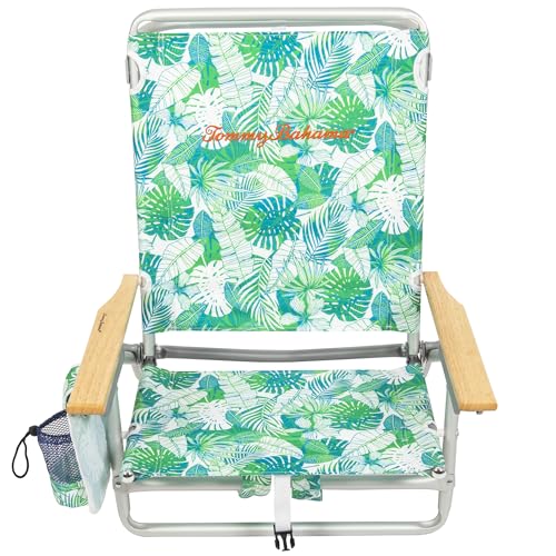 Tommy Bahama Tropical Leaves 5-Position Lay Flat Beach Chairs 2-Pack
