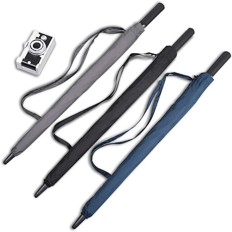 USA Golf Umbrella - Large Oversize Double Canopy Vented Windproof with Teflon Coating | Coal Black