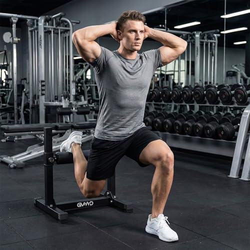 GMWD Bulgarian Split Squat Stand - Black One Leg Squat Roller for Lower Body Training
