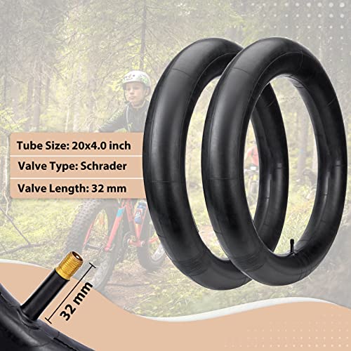 MOHEGIA 20x4.0 Fat Bike Tires & Tubes Set - 2 Pack for E-Bike, MTB, Snow, Off-Road