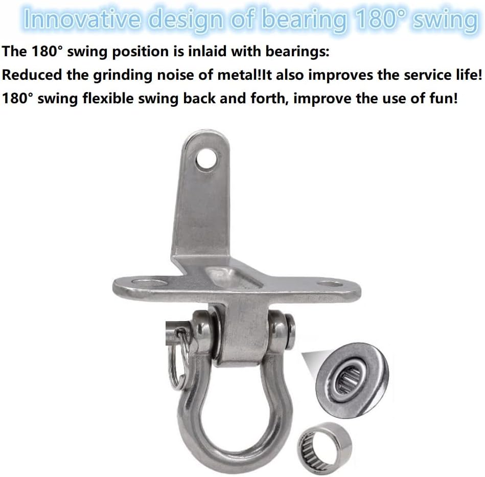 Skiennix 2-Pack Stainless Steel Swing Hangers - Heavy Duty Anti-Rust Design | 180° Silent Bearing, 1500LB Capacity