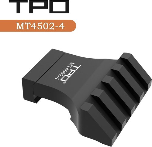 TPO 45 Degree Offset Mount Low Profile Picatinny Offset Mount for Flashlight Laser Sights Optics (4 SLOT-1PC-BLACK) MT4502-4