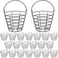 Golf Ball Basket with Handle - Stainless Steel Storage Container for 50 Balls, Black, Variation of 20