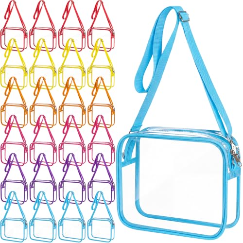 Eccliy Multi-colored Clear Crossbody Bag Stadium Approved PVC Shoulder Messenger for Concerts & Travel - 24