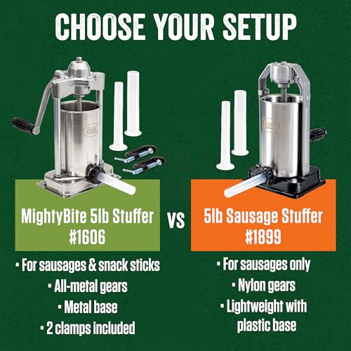 LEM 5lb Sausage Stuffer - Stainless Steel Meat Filling Machine with Clamps & Tubes - Variation of THIS listing