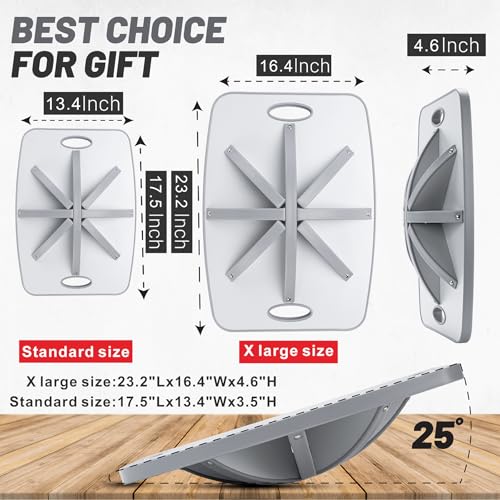 Advanced Gray 360° Large Wood Balance Board for Fitness & Therapy