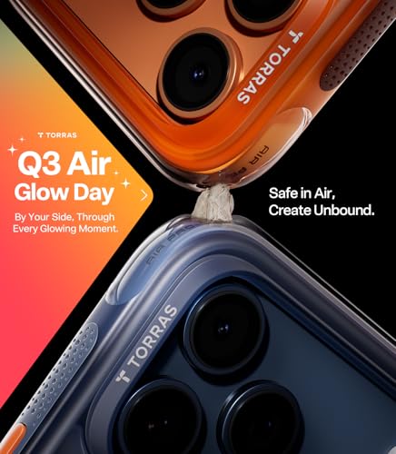TORRAS Q3 Air for iPhone 17 Pro Max Case with 360 Magnetic Stand - Midnight Blue
