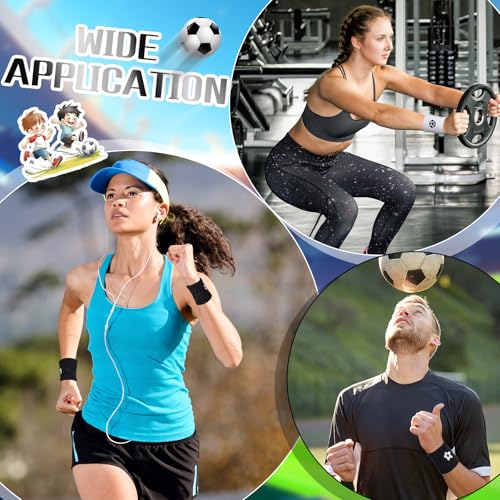Soccer Sports Wristbands 20pcs - Black and White Sweat Absorbing Fitness Accessories