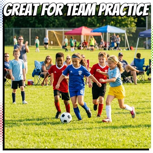 PlayBolt Size 4 Soccer Ball - Youth Training & Match-Ready with Pump