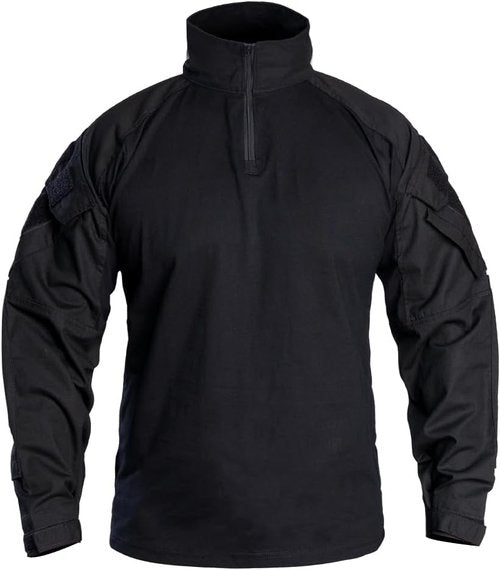 IDOGEAR SPORTS G3 Tactical Combat Shirt - Men's Long Sleeve with Elbow Pads | 1/4 Zipper Collar