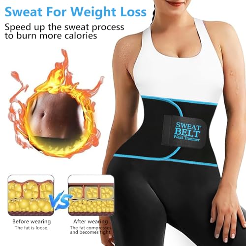 Waist Trainer for Women Belly Fat Loss Sweat Band Black Medium