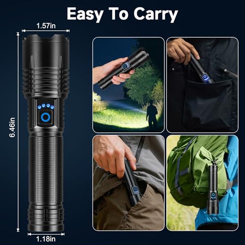 Rechargeable LED Flashlight 4 Pack Super Bright 99,000 Lumens Waterproof Handheld Outdoor Camping Lantern