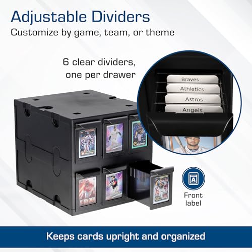 BCW Black 6-Drawer Card Catalog for Sports & Trading Cards