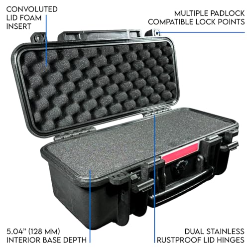 Waterproof Equipment Case 19x9x8 Inches with Foam Insert & Latch - DCB Element 4802F