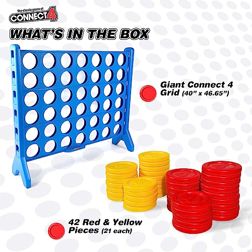 Giant Connect 4 Game Set - 4-Foot Jumbo Indoor & Outdoor Family Board Game