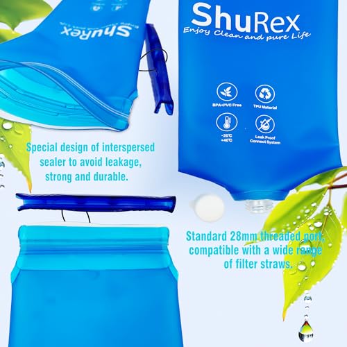 3L Gravity-Fed Water Bag for Outdoor Water Filtration System - Compatible with Sawyer