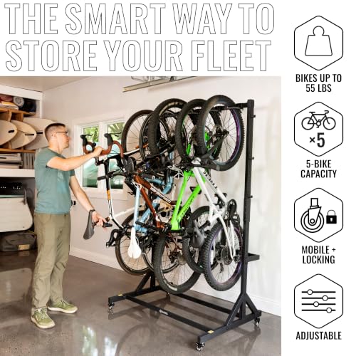 5-Bike Freestanding Bicycle Storage Rack for Garage and Home
