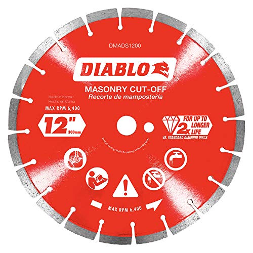 12-Inch Diamond Masonry Cut-Off Blade for Concrete Brick & Rebar
