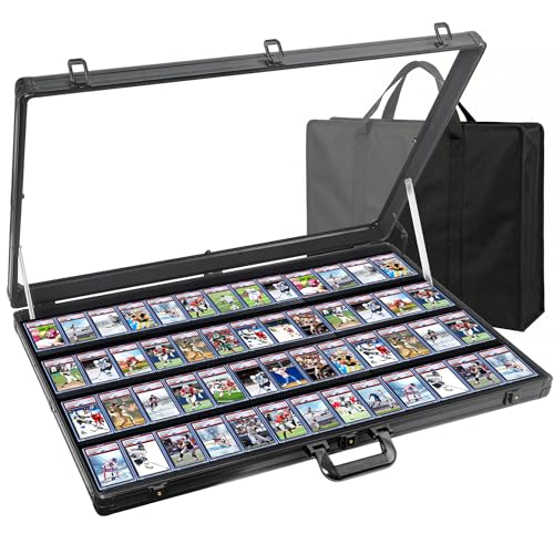 Large Aluminum Trade Show Display Case 34x22 Inches with Lock Black - Portable Collectibles & Sports Cards