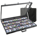 Large Aluminum Trade Show Display Case 34x22 Inches with Lock Black - Portable Collectibles & Sports Cards