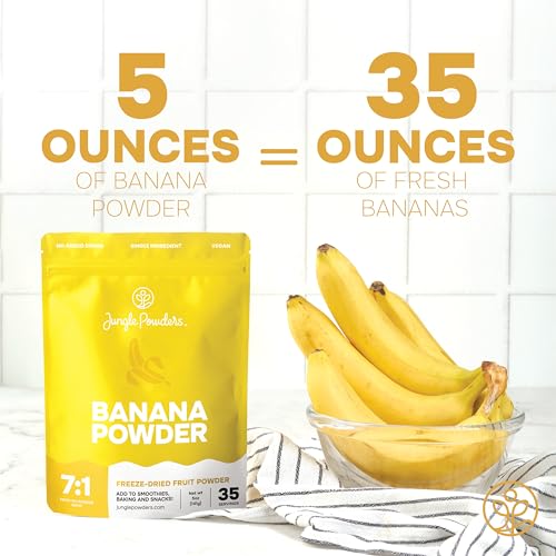 Banana Powder for Smoothies - 5 oz Freeze-Dried Banana Powder, 100% Banana Purée, No Additives (Variation: 5 Ounce Pack of 1)